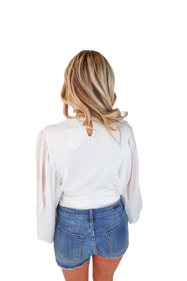 fabrik white pleated blouse NWT (m; retails $48)