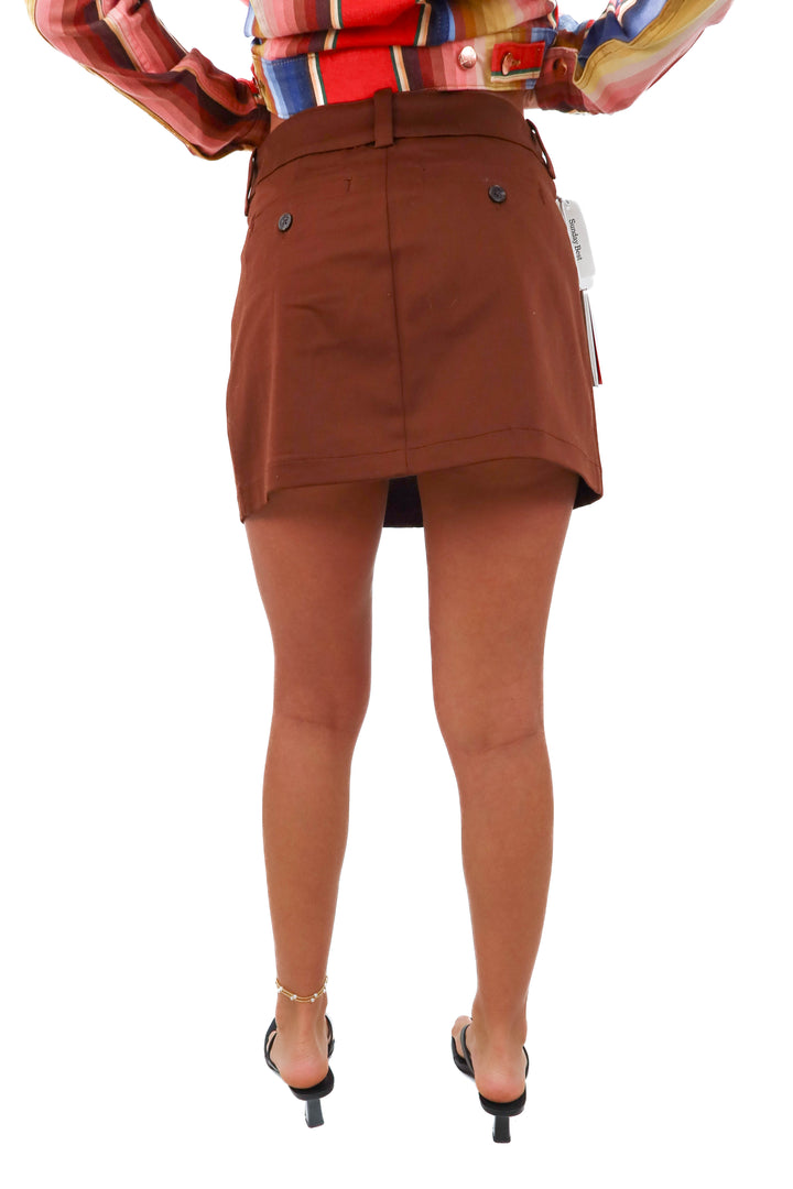 sunday best brown rider mini skirt NWT (2; retail $68)