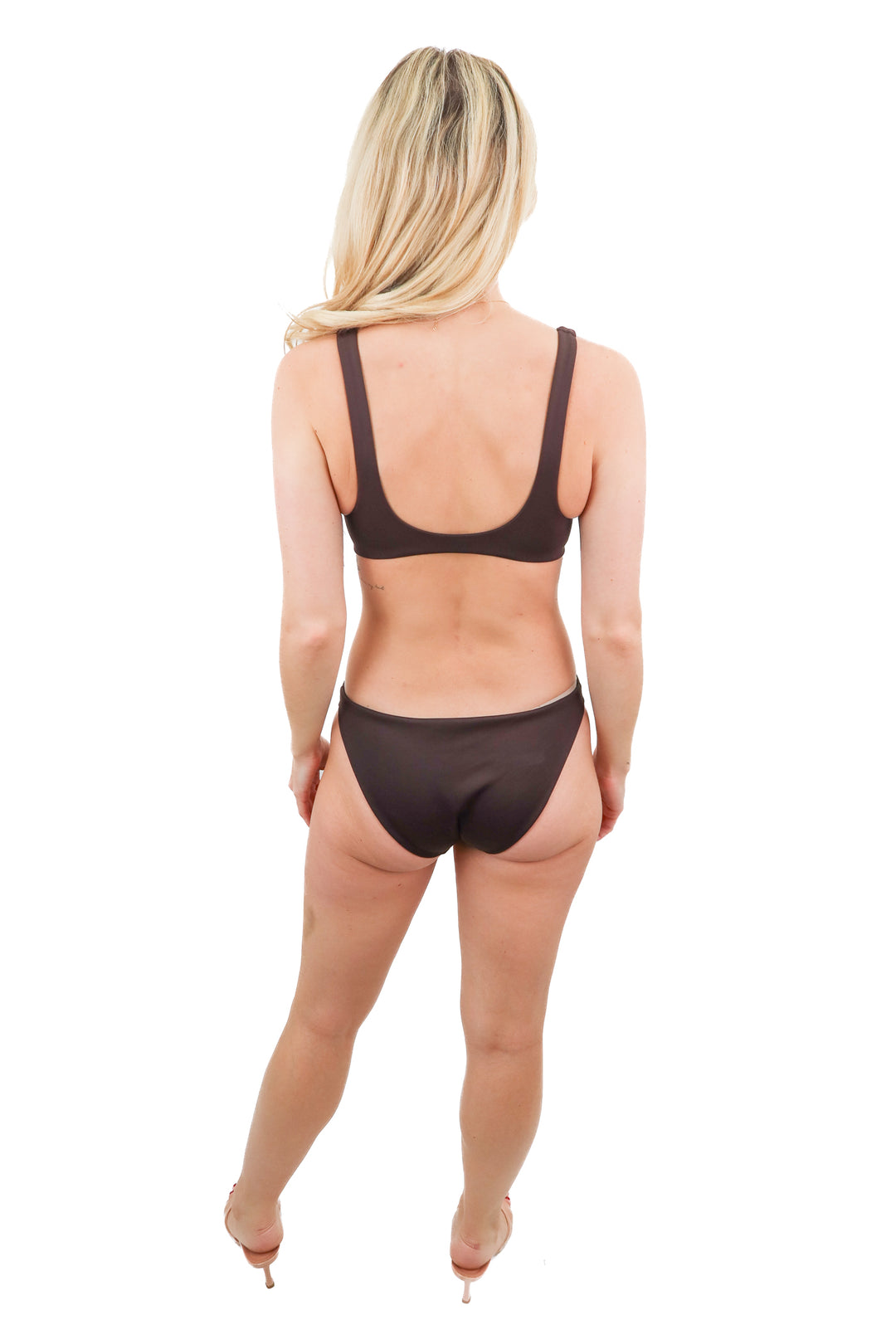 Left on Friday brown swim set (M; retail $190)