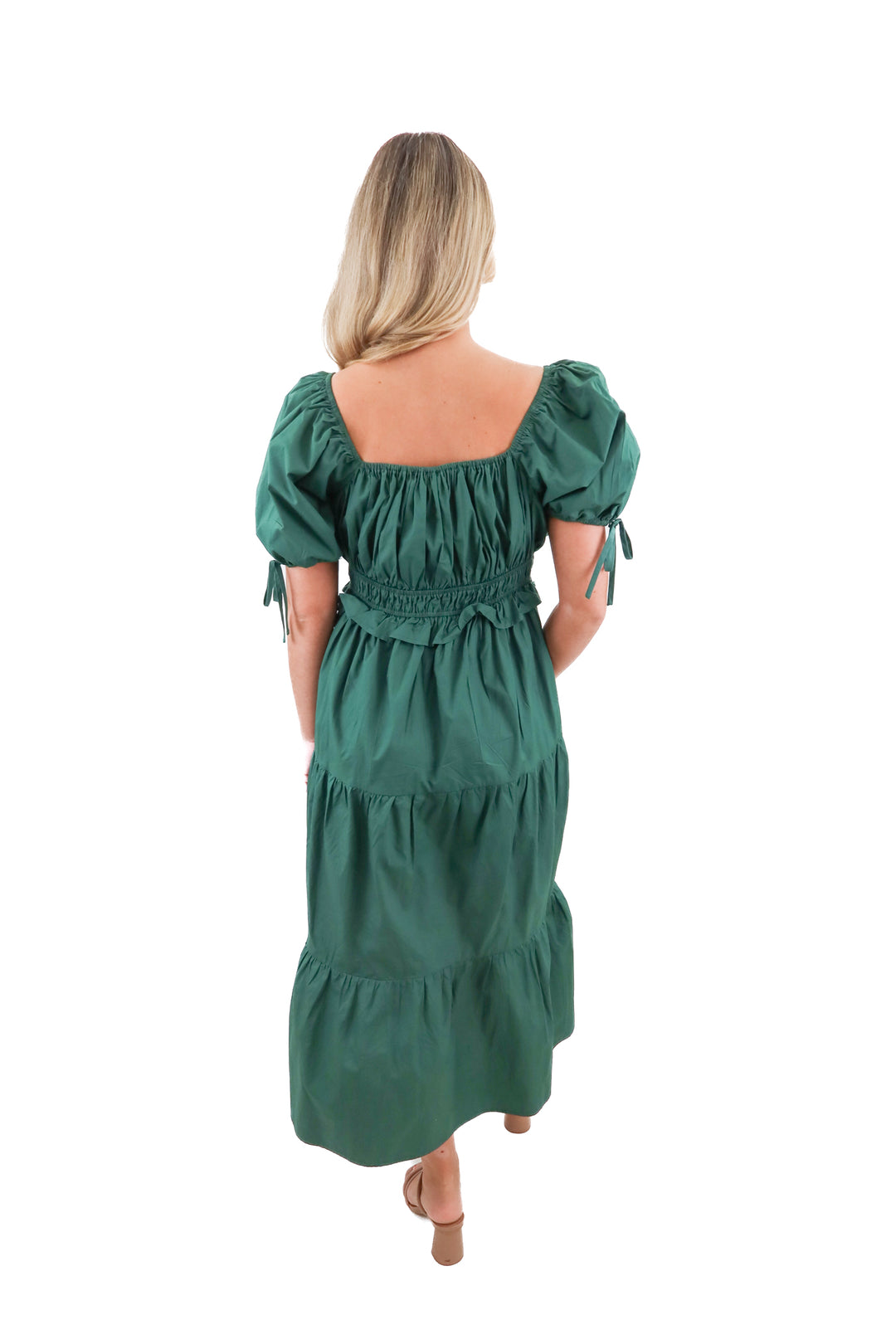 sugarlips green cinch dress (m; retail $95)