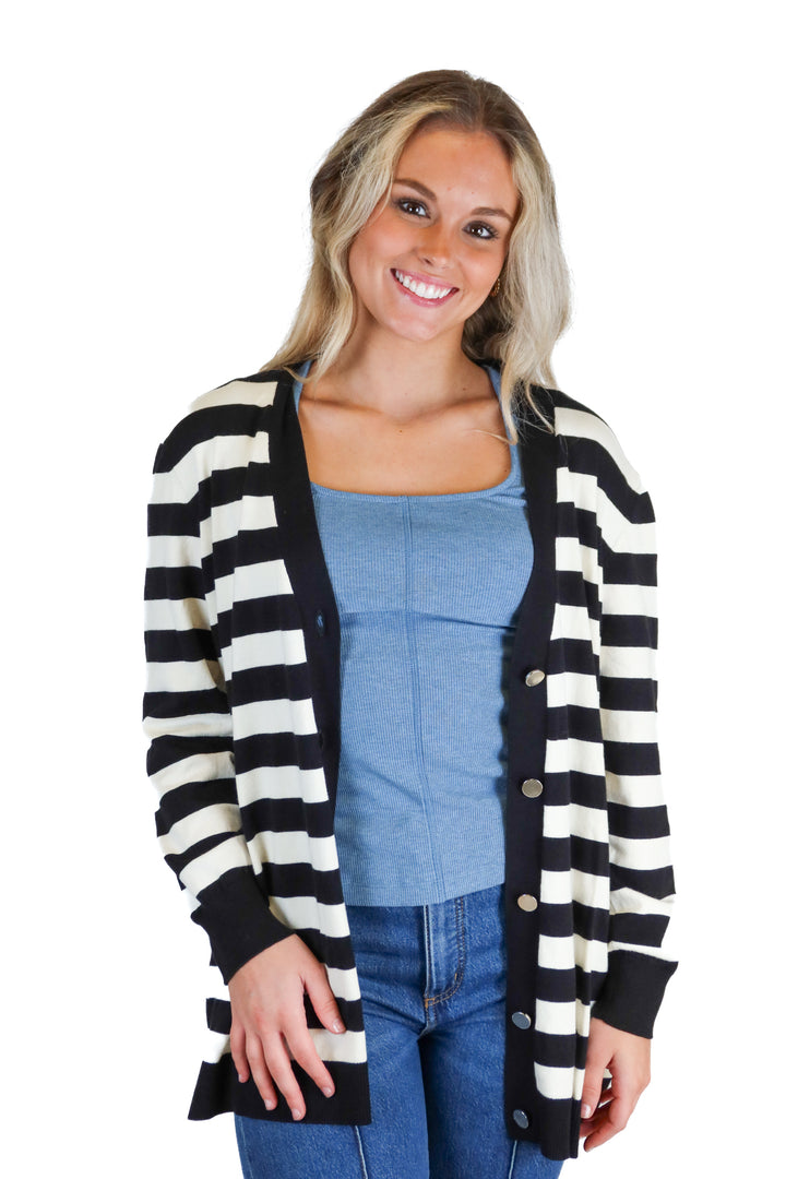 Jones black and white striped cardigan NWT (m) retails for $100