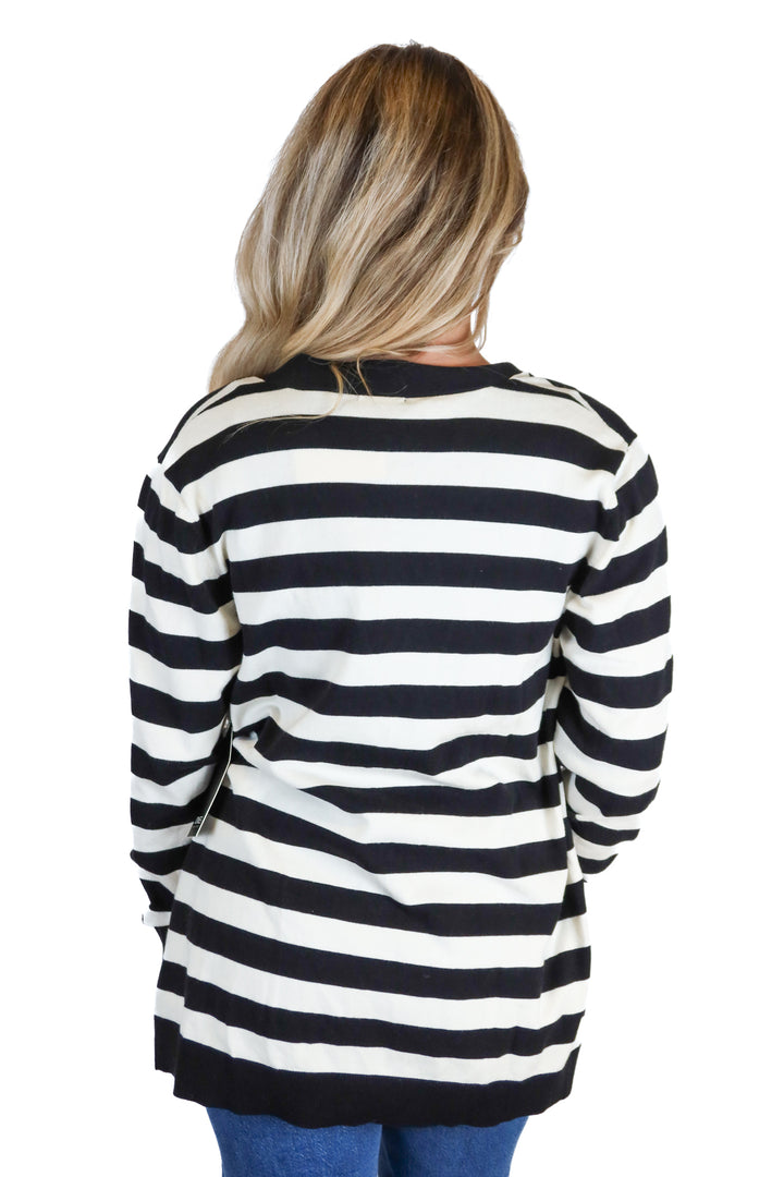 Jones black and white striped cardigan NWT (m) retails for $100