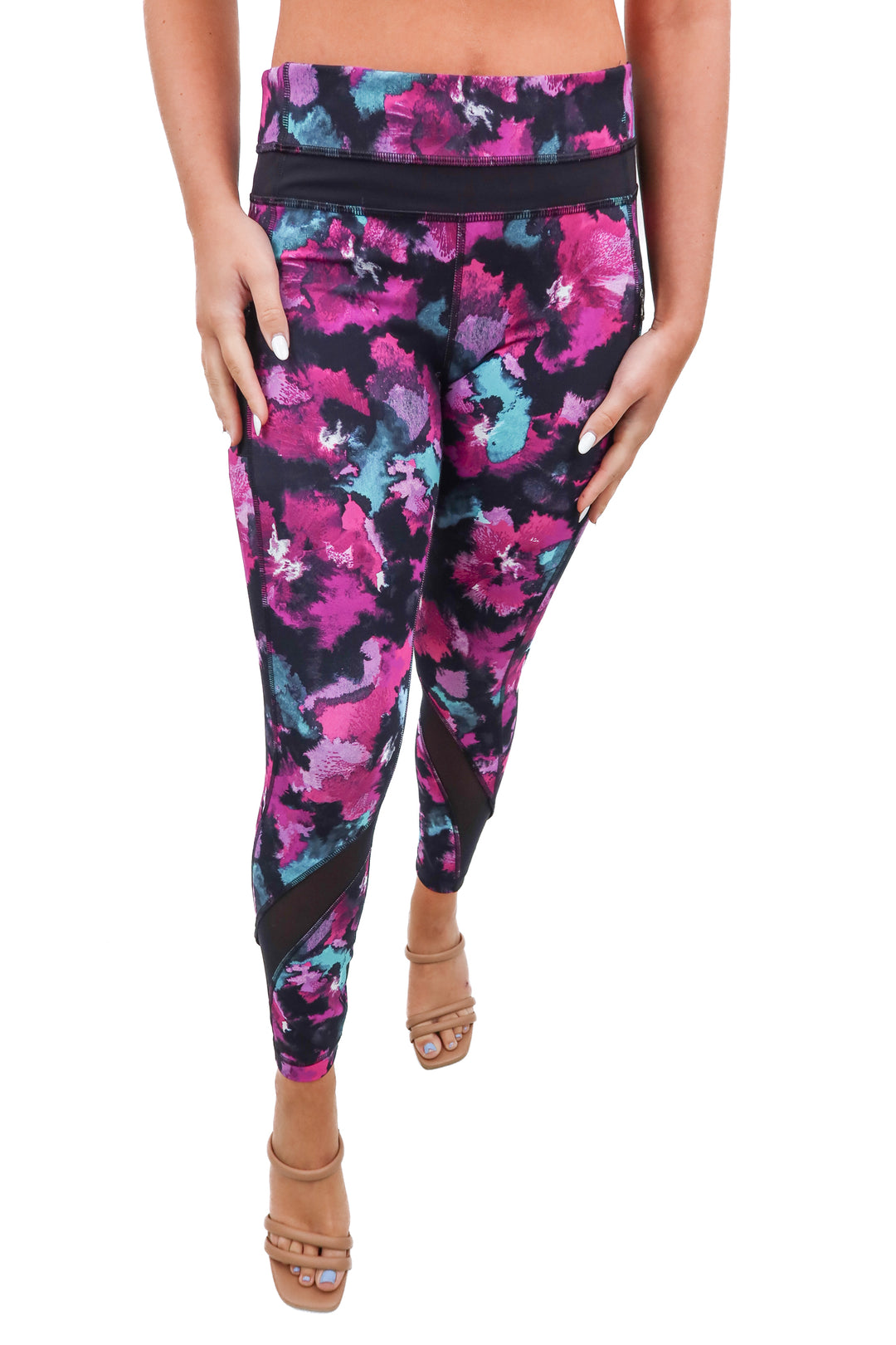lululemon purple floral cropped leggings (8)