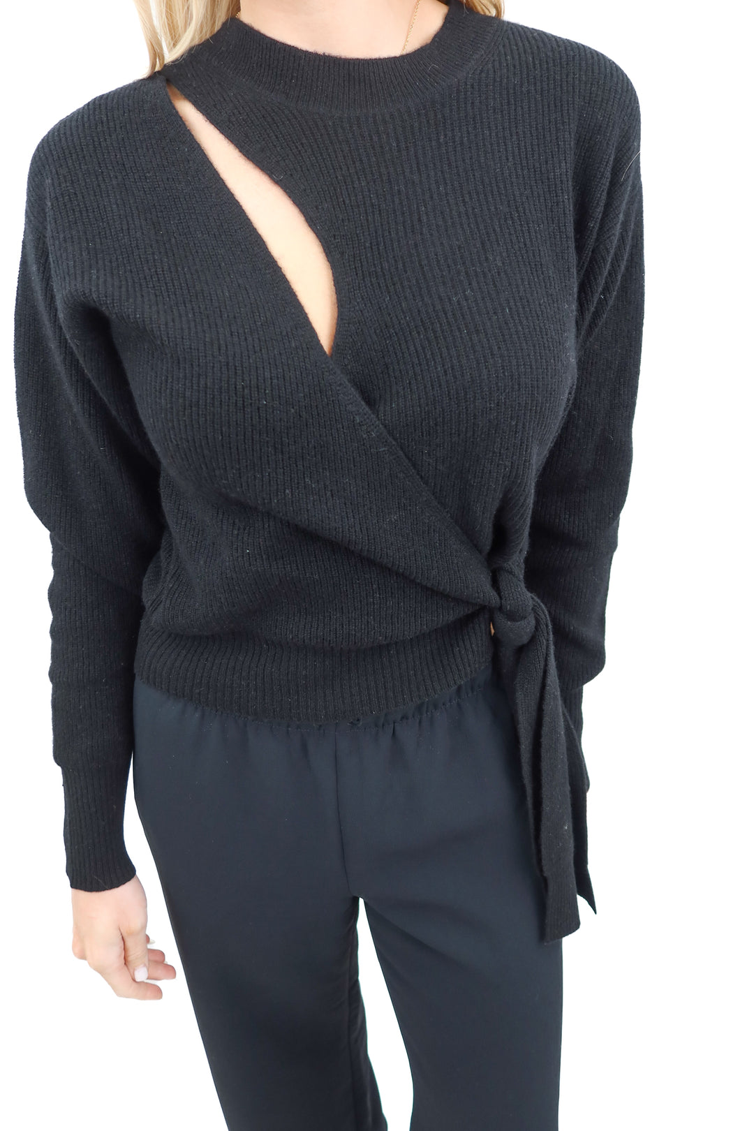 27 miles black wrap sweater NWT (s)