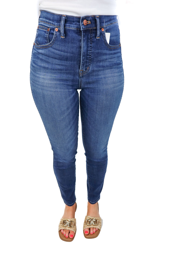 madewell medium wash skinny jeans (27; retail $128)