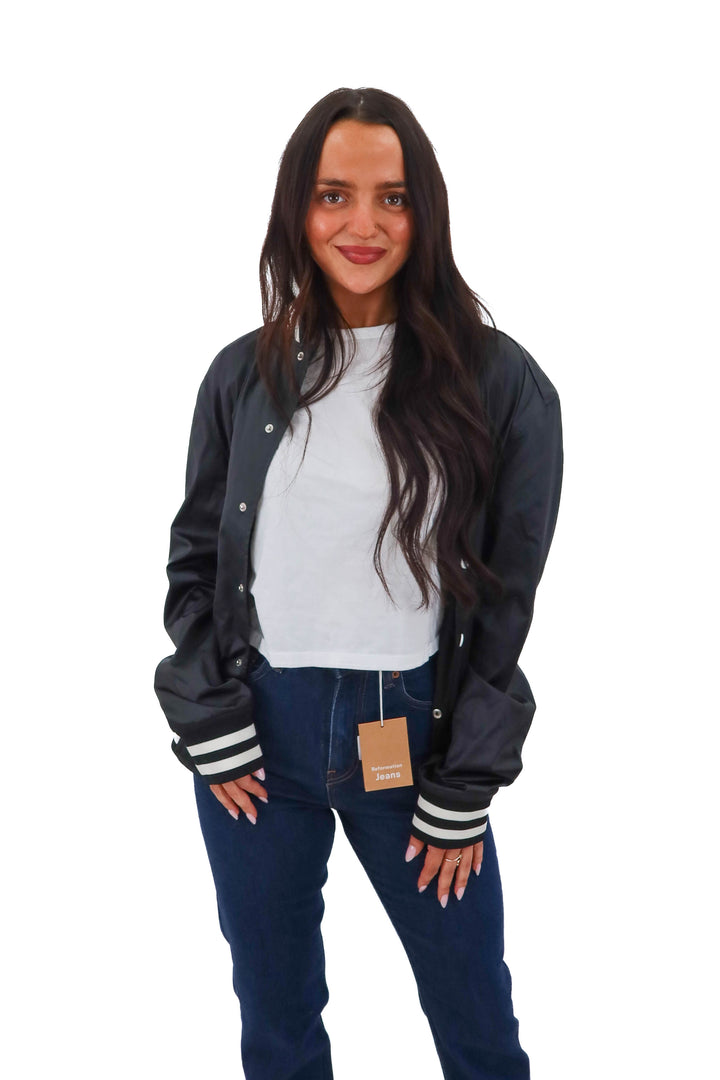 zadig & voltaire black lightweight jacket (s/m; retail $548)
