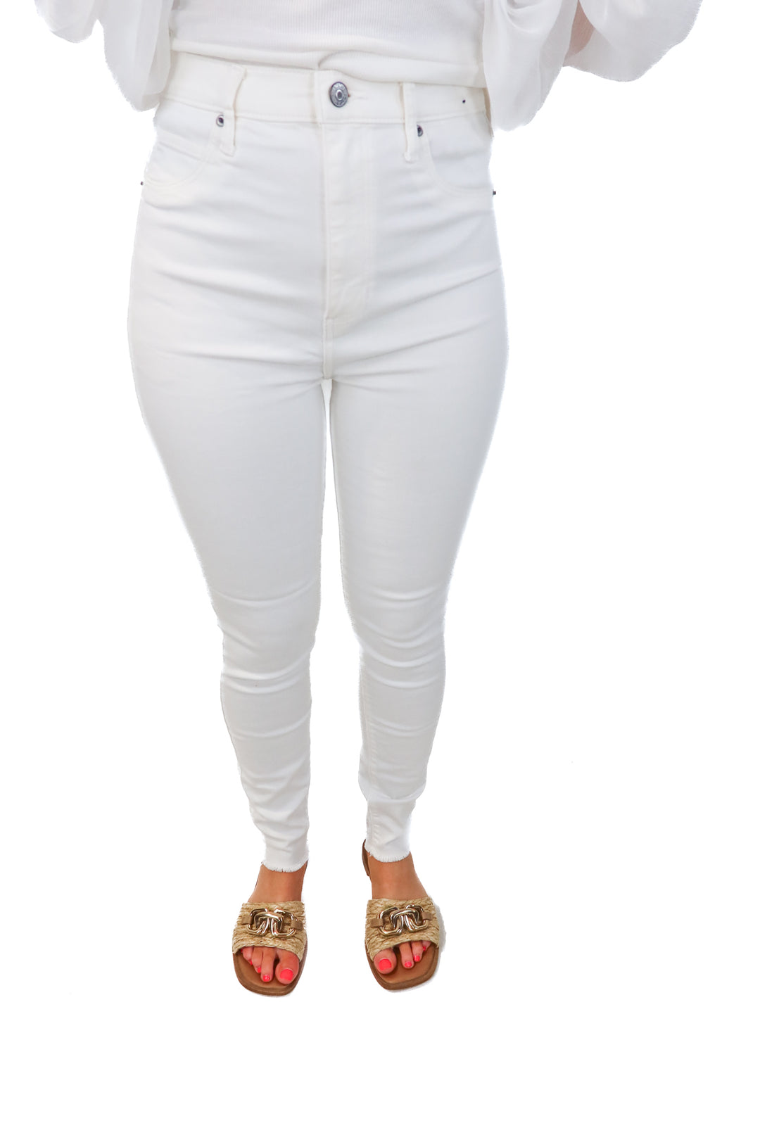 abercrombie & fitch white skinny jeans (6R)