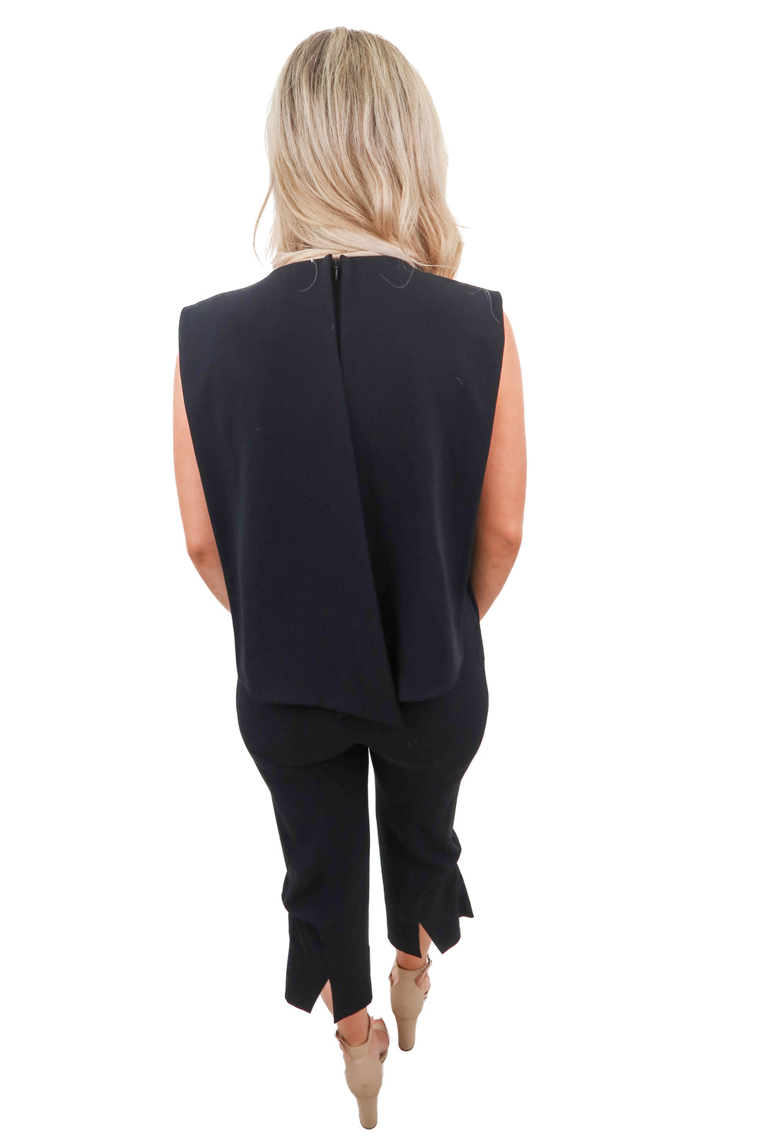Malia Mills Black Jumpsuit with Cape (2**; retail $650)