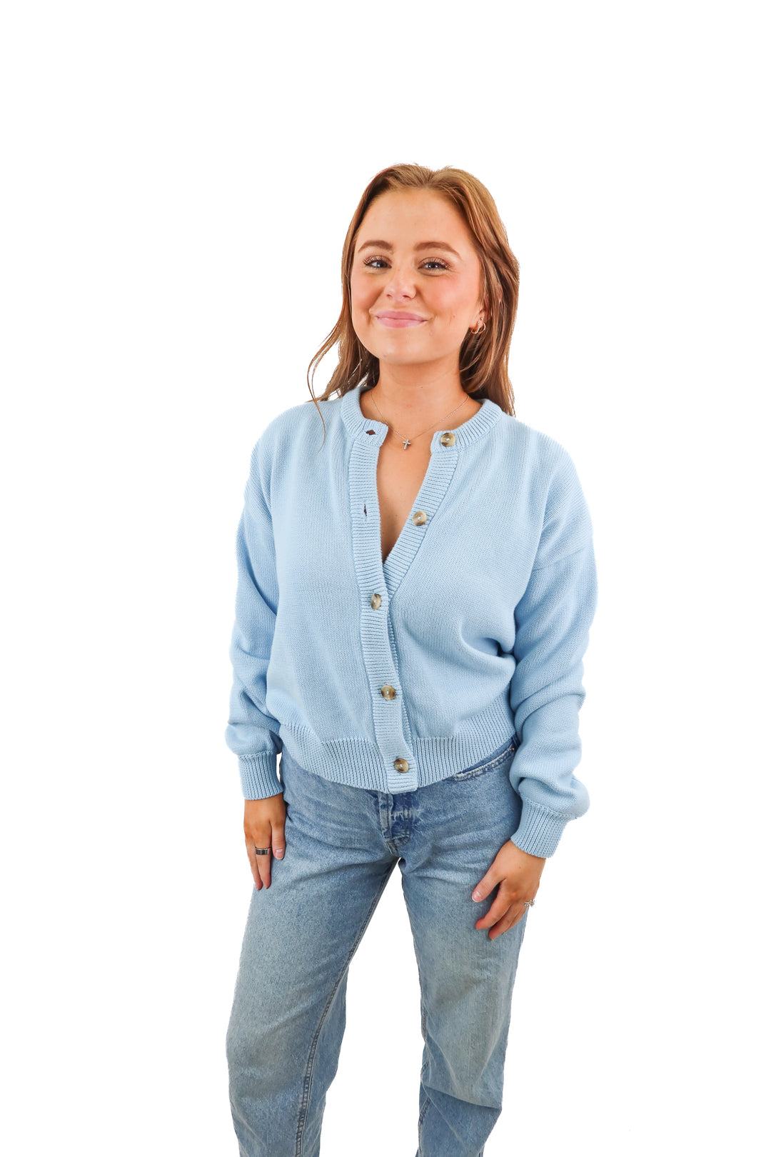Able light blue knit cardigan (XS)