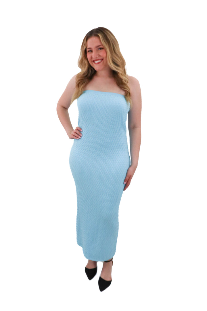 open edit blue maxi skirt (l)