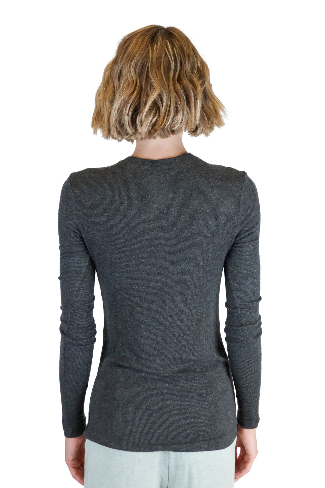 Goldie grey button long sleeve top (S; retail $129)