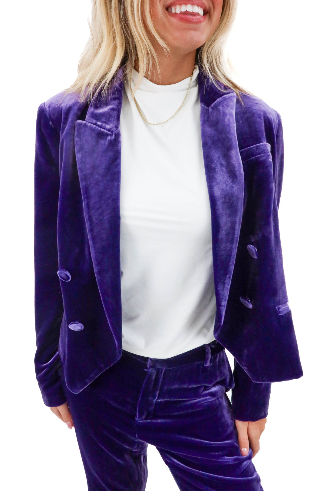 l'agence purple crushed velvet blazer nwt (6; retail $675)