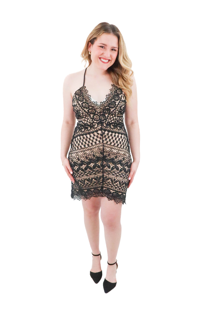 astr the label black and nude dress (l)