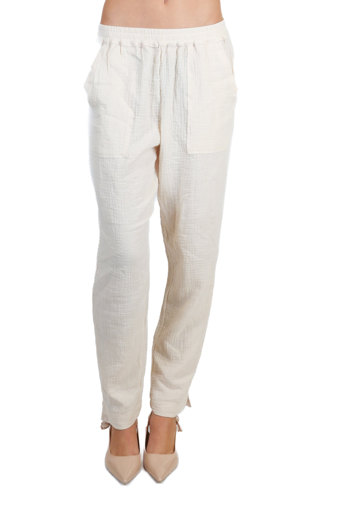 Barefoot Dreams Cream Cropped Pants NWT (XS; retails for $98)