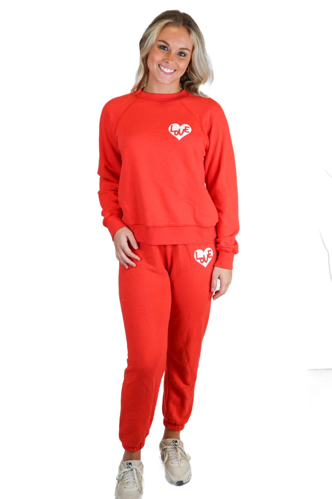 Spiritual Gangster Red Love Graphic Sweatsuit Set (S; retail $268)