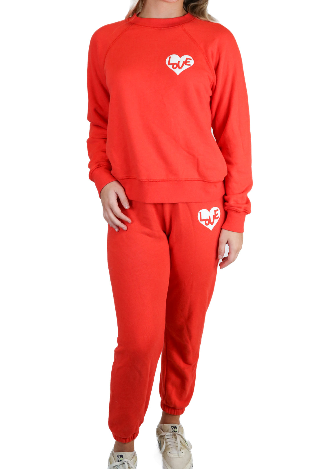 Spiritual Gangster Red Love Graphic Sweatsuit Set (S; retail $268)
