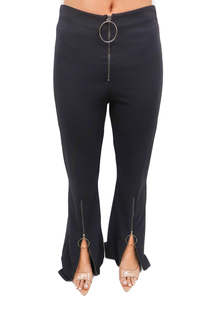 kikiriki black zipper detail pants NWT (m; retail $74)