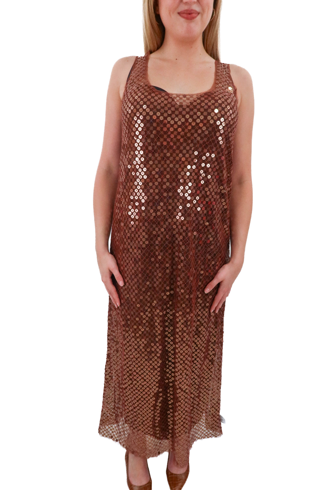 asos brown sequin dress NWT (10)