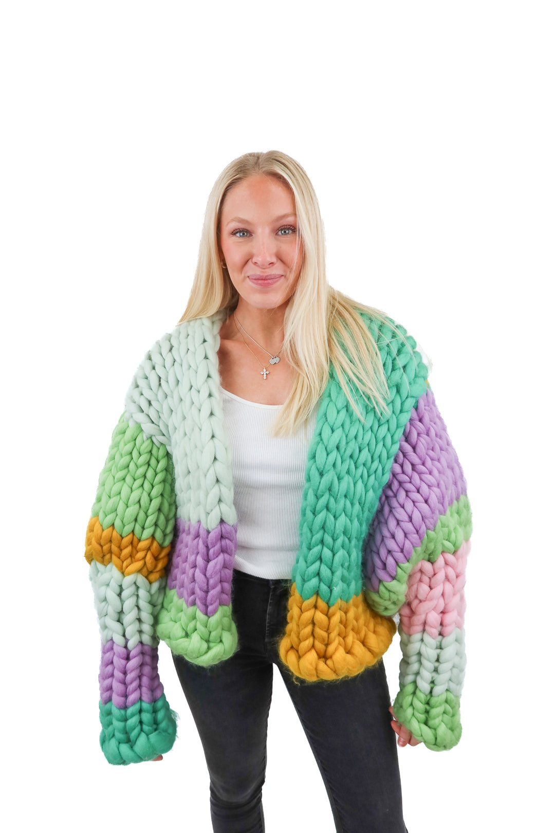 hope macaulay chunky colorful braided cardigan (OS; retail $567)