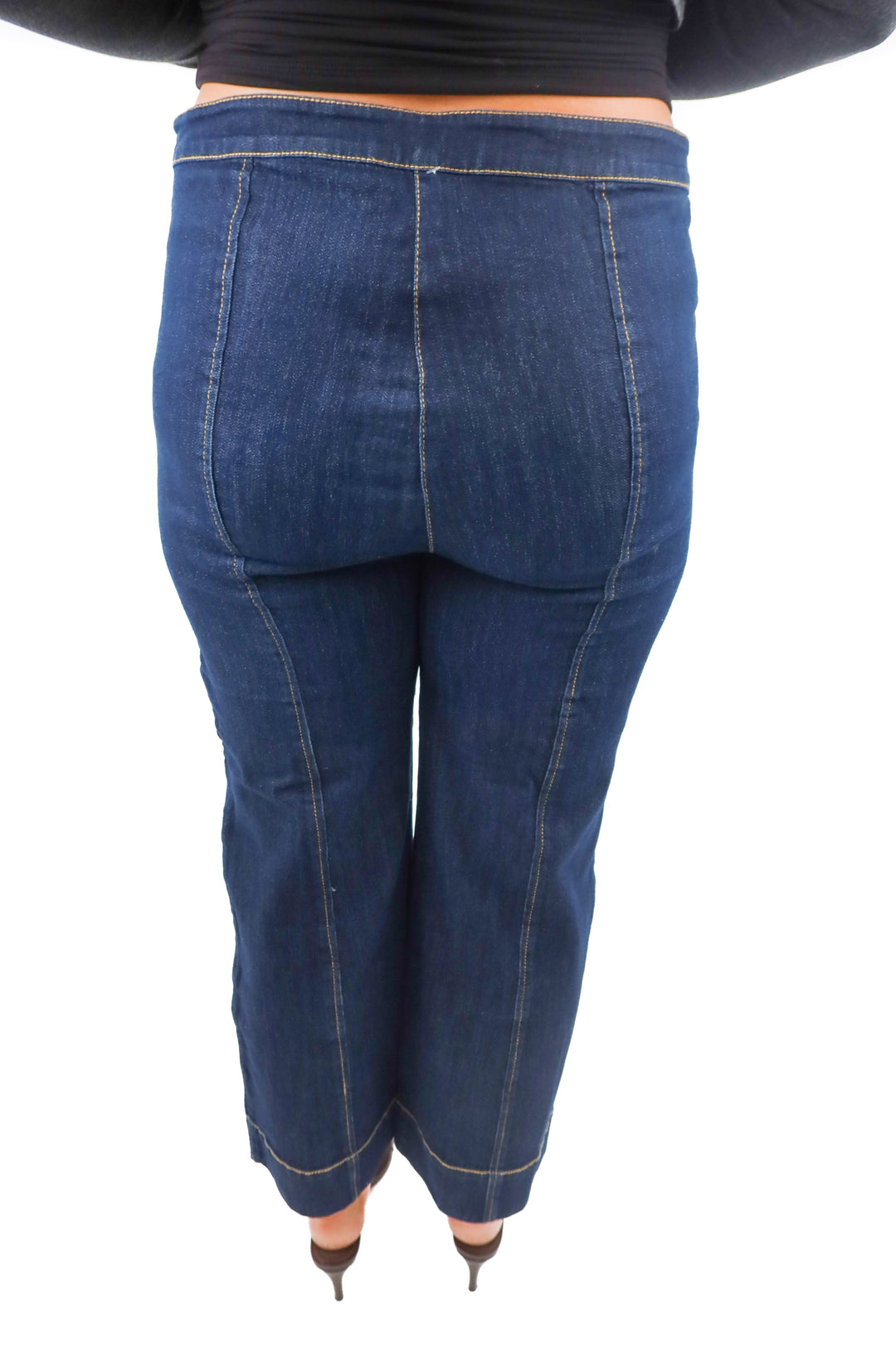 cinq a sept dark wash chambray pants (12; retail $395)