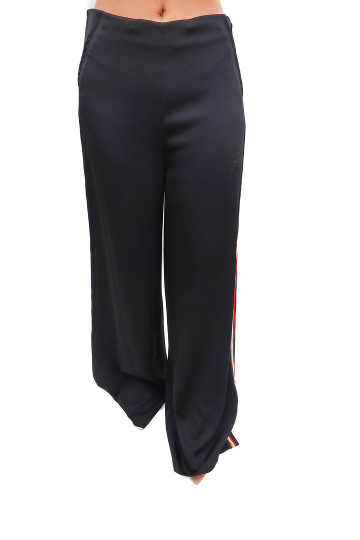 line + dot black side stripe trousers (m)