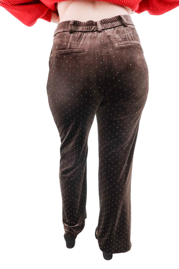 skies are blue brown velvet sparkle pants NWT (l)