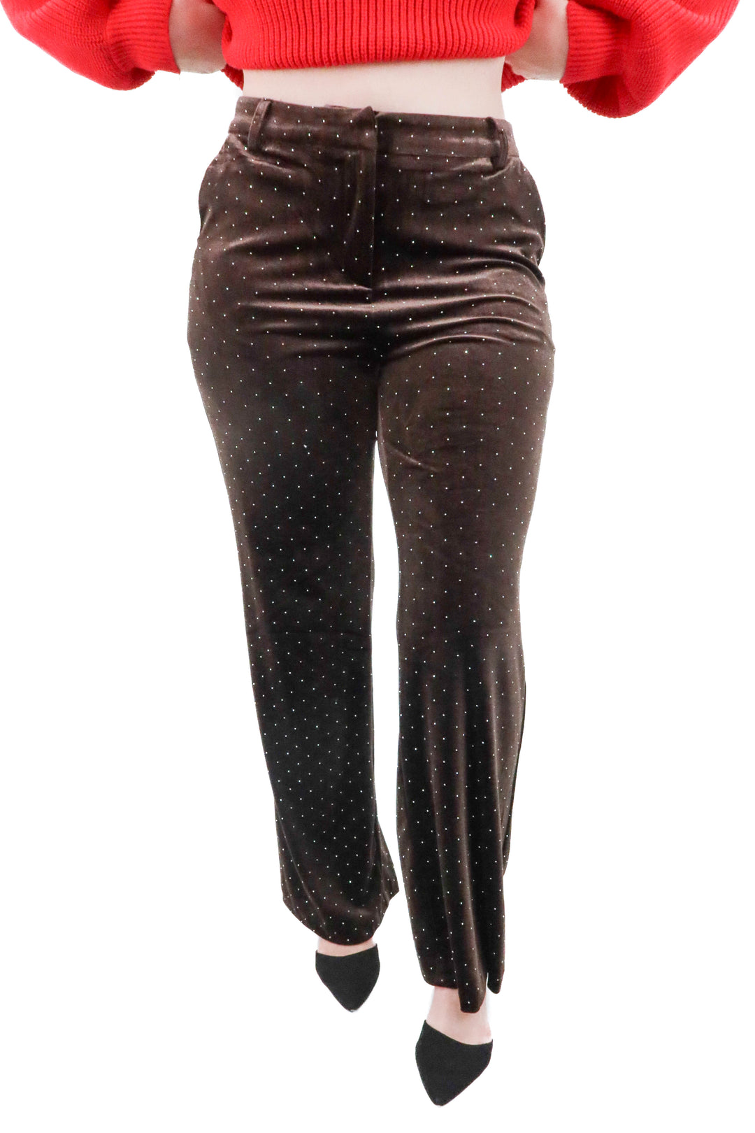 skies are blue brown velvet sparkle pants NWT (l)