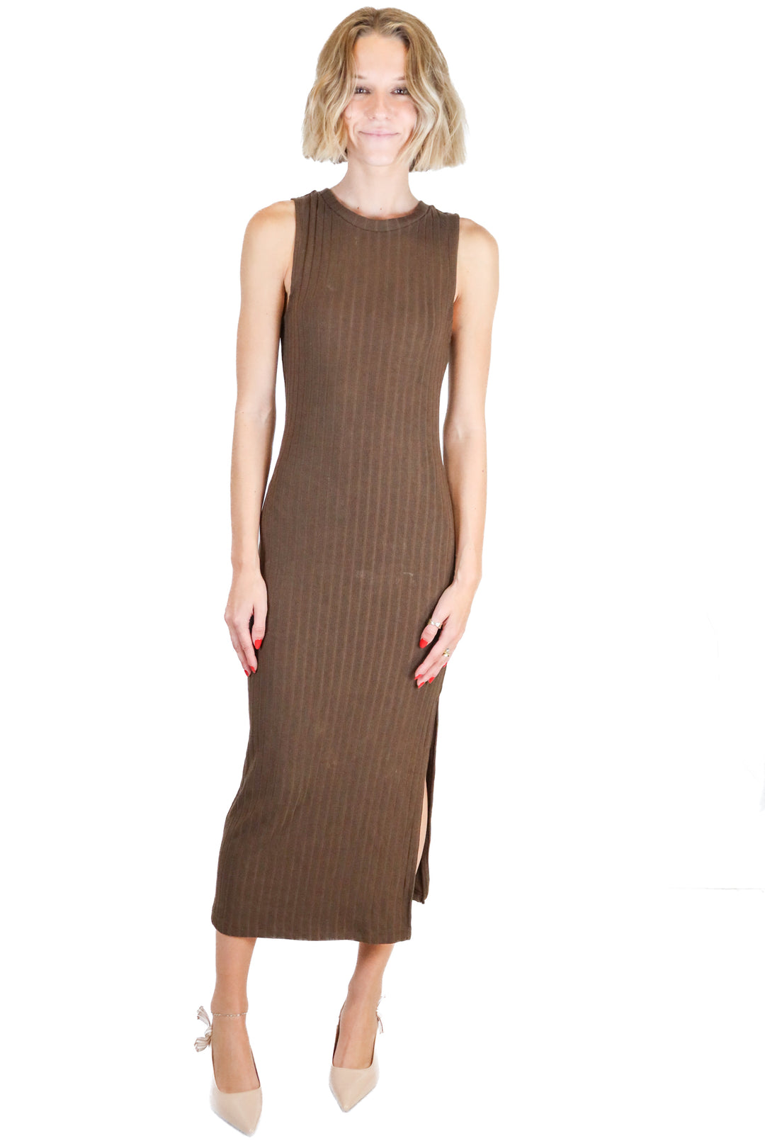 Zsupply brown knit maxi dress NWT (xs; retail $120)