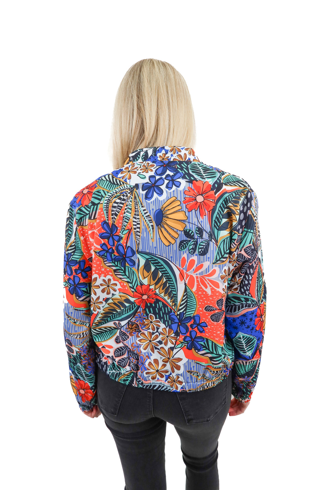 lili sidonio tropical zip up jacket (L)