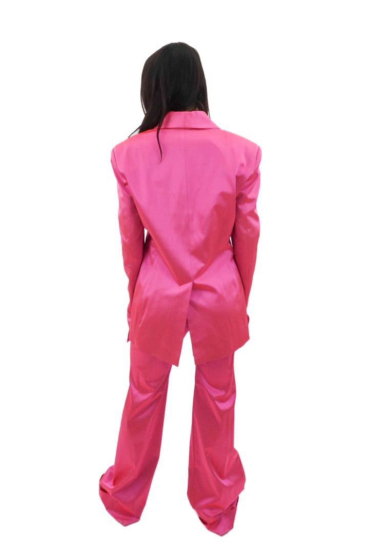 house of holland pink metallic vest, blazer and pants set (4; retail $424)