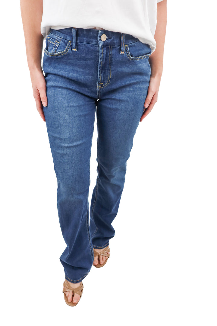 jen7 by 7forallmankind darkwash slim bootcut (8; retail $99)