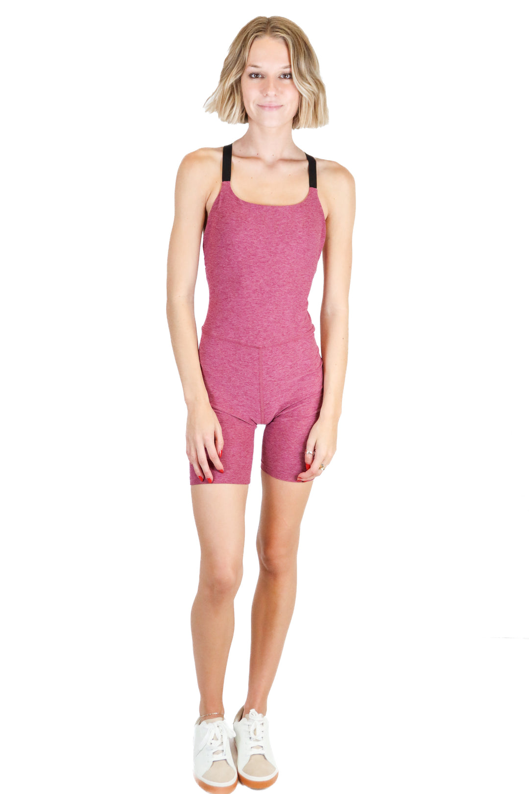 Beyond Yoga Raspberry Cross Back Biker Jumpsuit (S; retail $110)