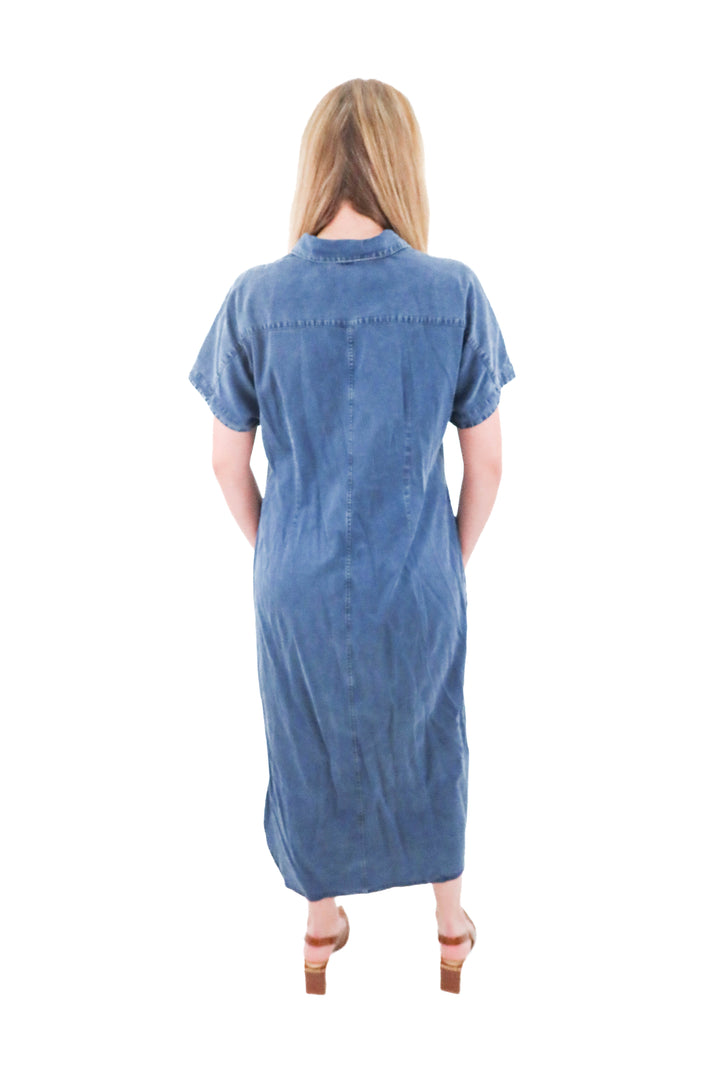 soft surroundings denim buttondown dress (l)