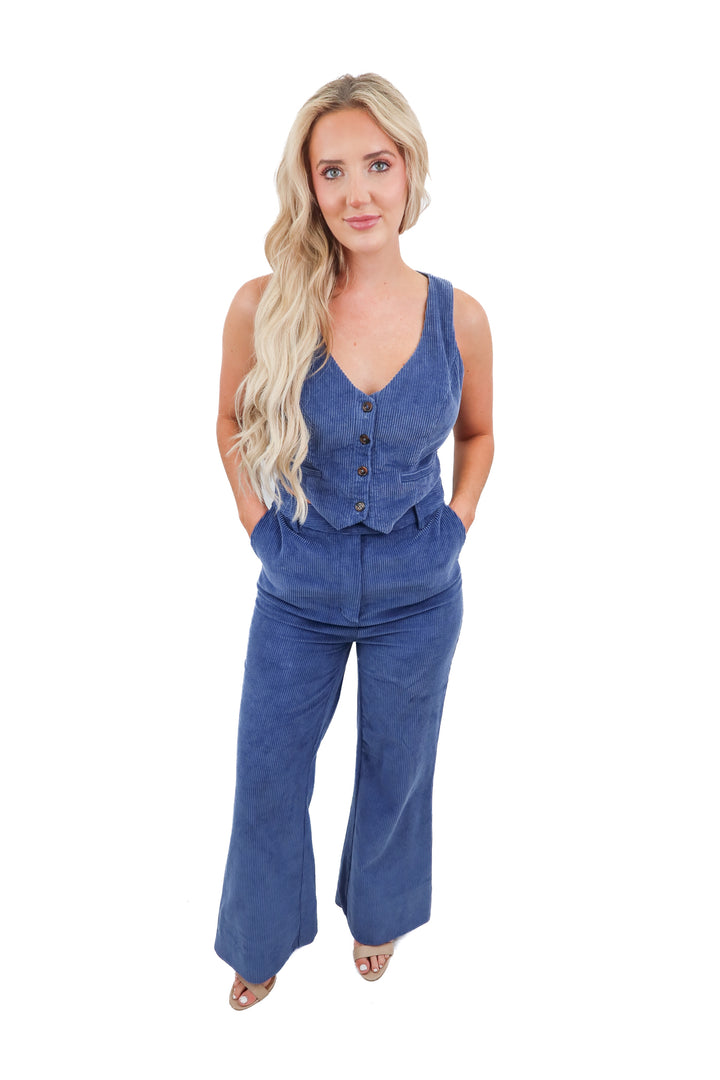 AUCTION (BID ONLY) house of harlow blue corduroy set - fits M best (M/L)*- ends 8/19 at 8pm CT
