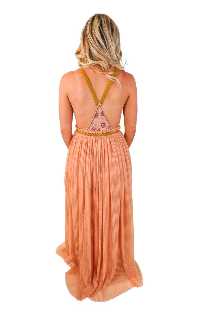 Free People beaded pink maxi dress (8; retail $484)*