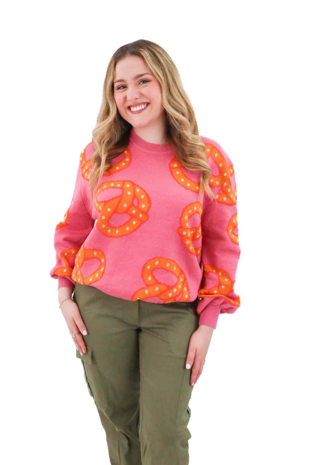 dee elly pink pretzel sweater (xl)