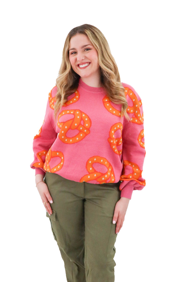 dee elly pink pretzel sweater (xl)