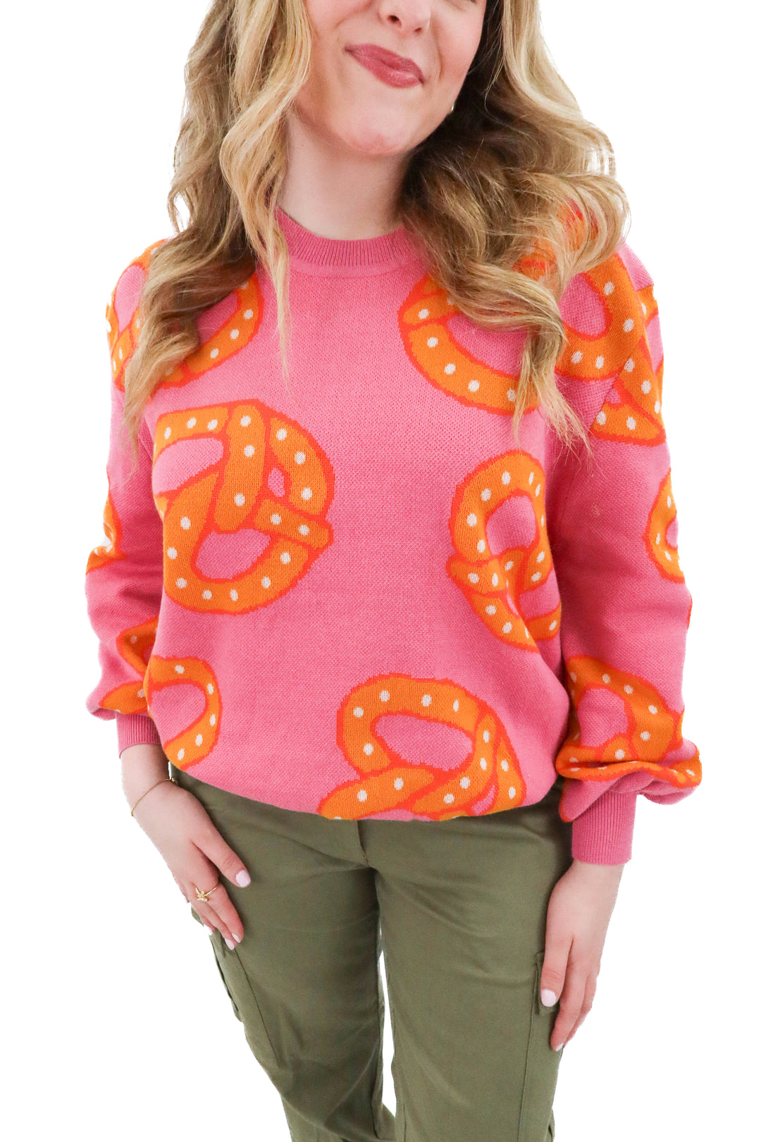 dee elly pink pretzel sweater (xl)