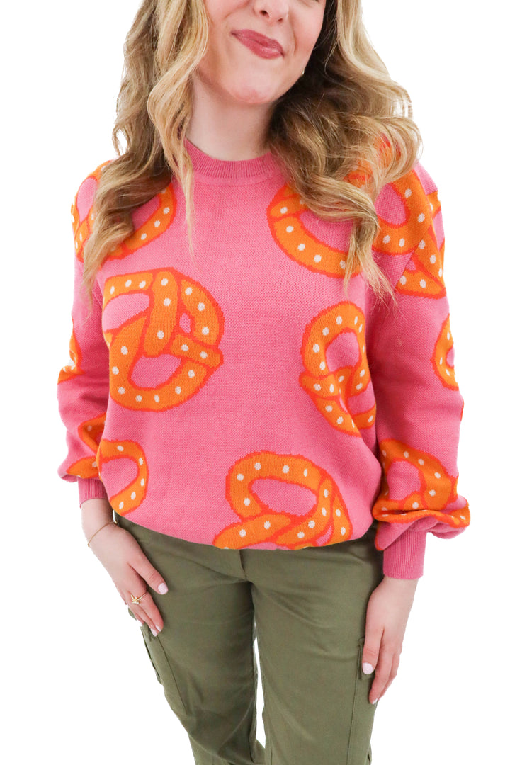 dee elly pink pretzel sweater (xl)