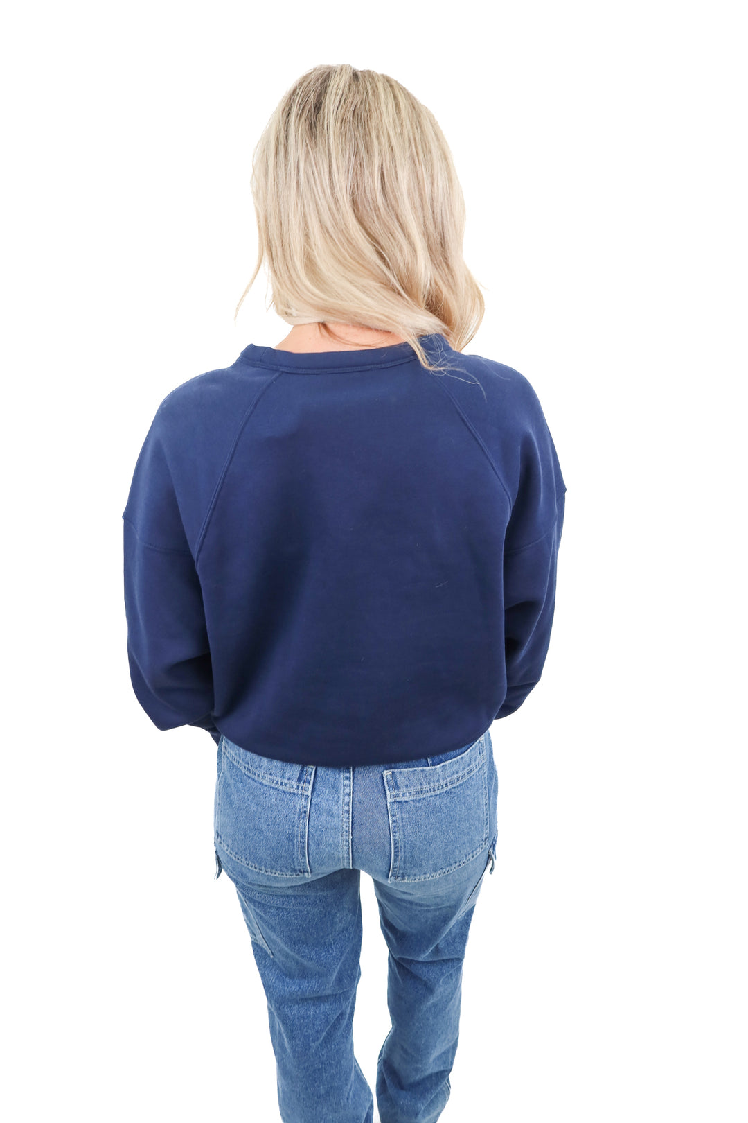 ann taylor navy crewneck NWT (s)