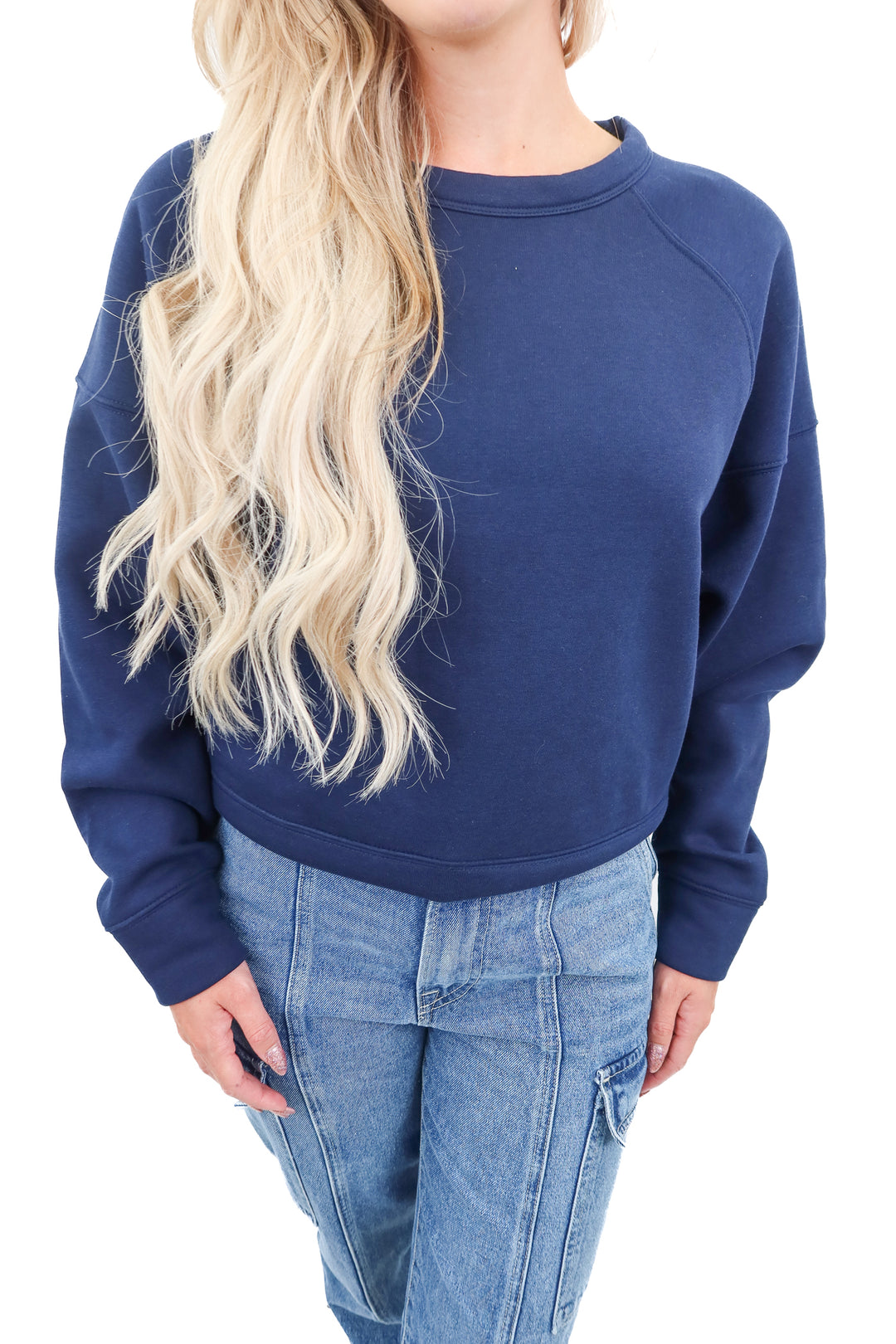 ann taylor navy crewneck NWT (s)
