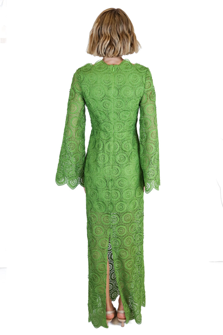 Trina Turk green textured maxi dress NWT (0; $458)