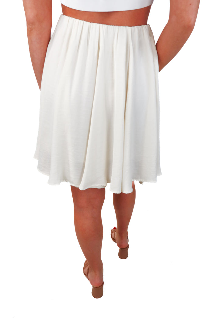 lucca cream satin skirt (s; retail $49)