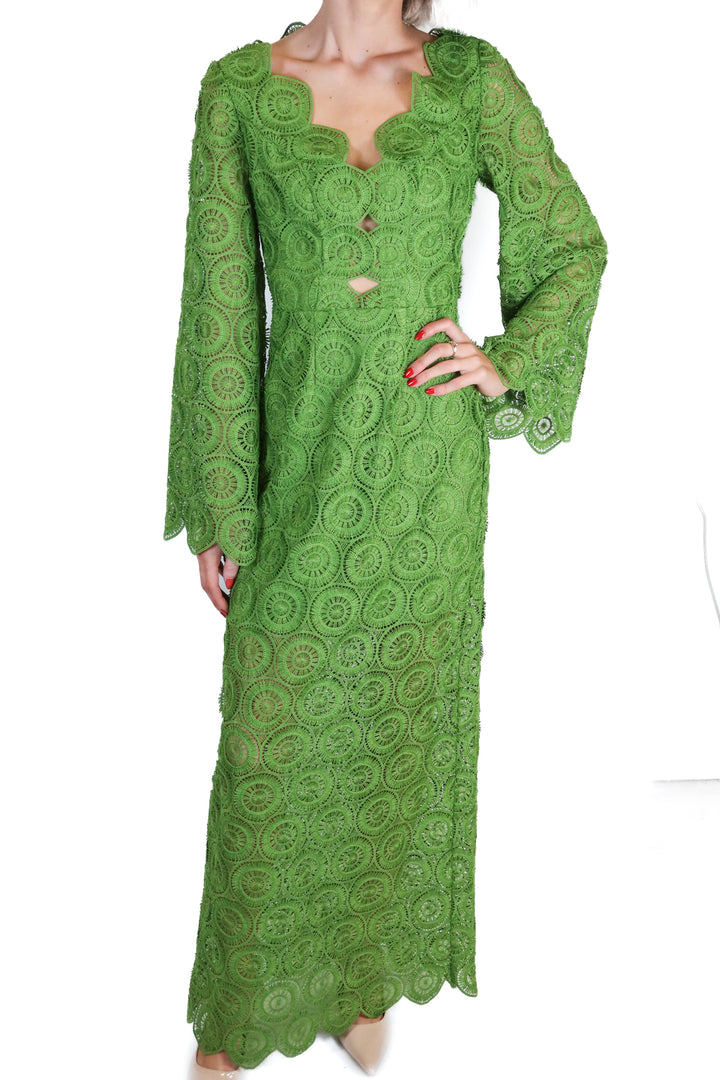 Trina Turk green textured maxi dress NWT (0; $458)