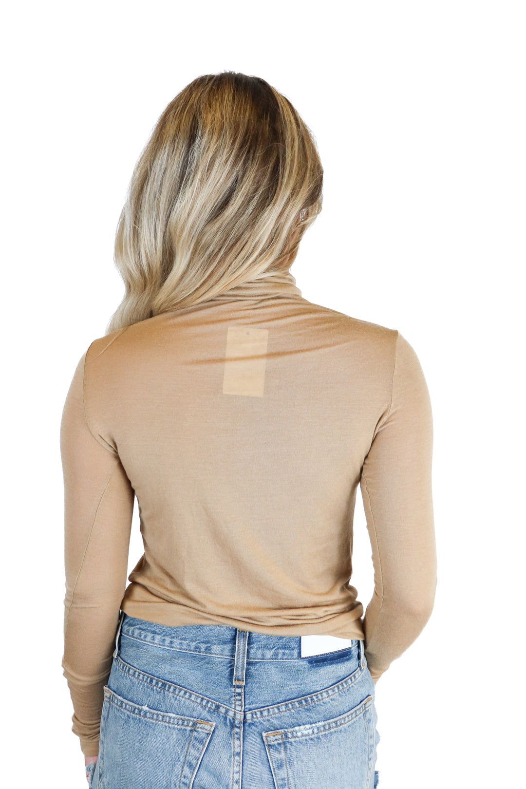Alala light brown turtleneck long sleeve top (s; retail $110)