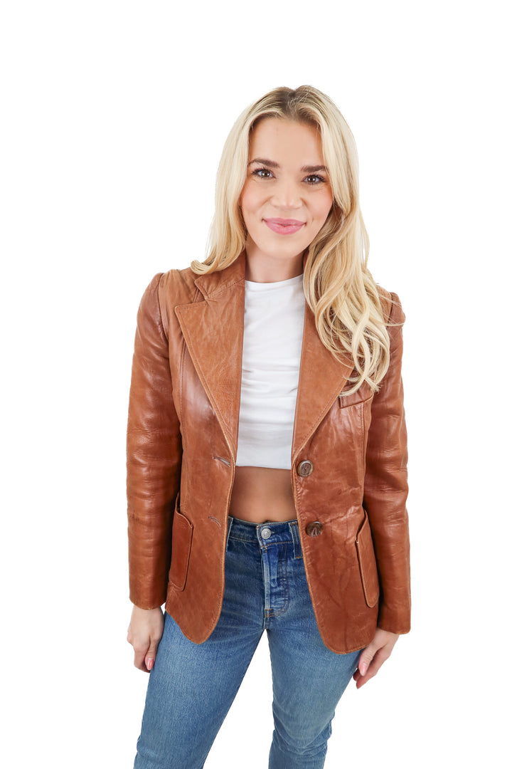 A Bear for Wear vintage brown leather jacket (S)