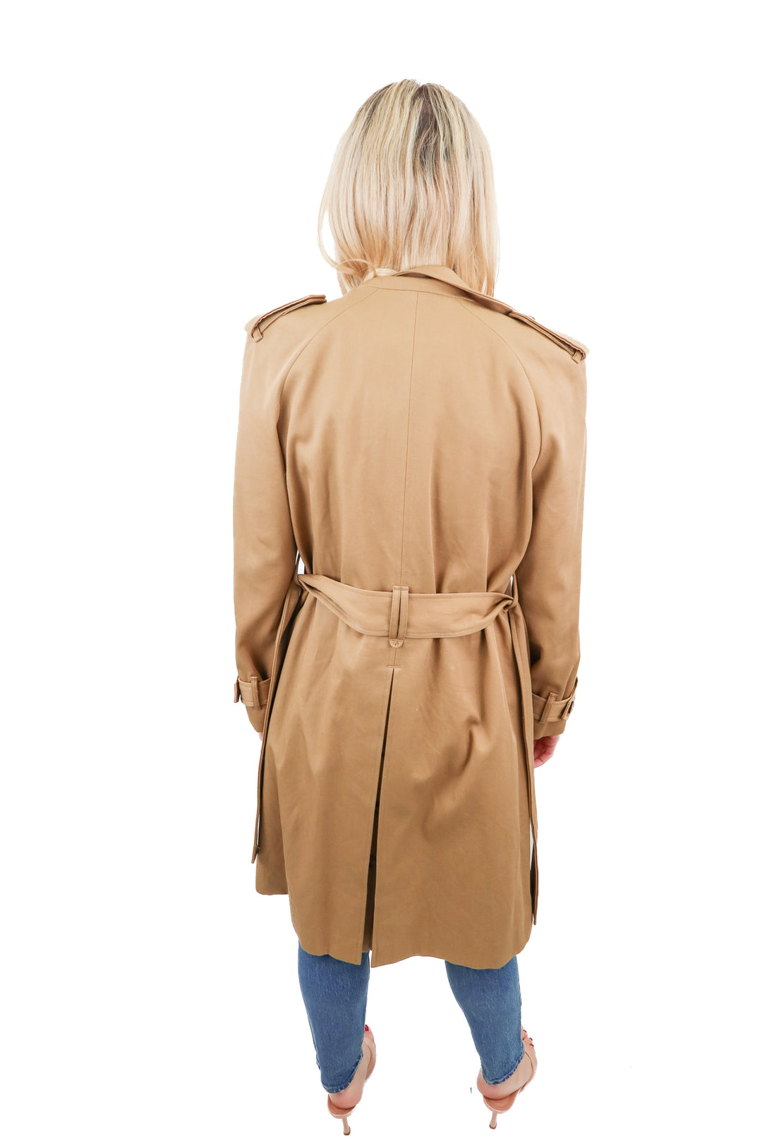 Sezane tan long trench coat (34/ US2; retail $400)