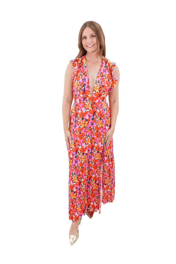 showpo floral printed maxi dress (10; retail $98)