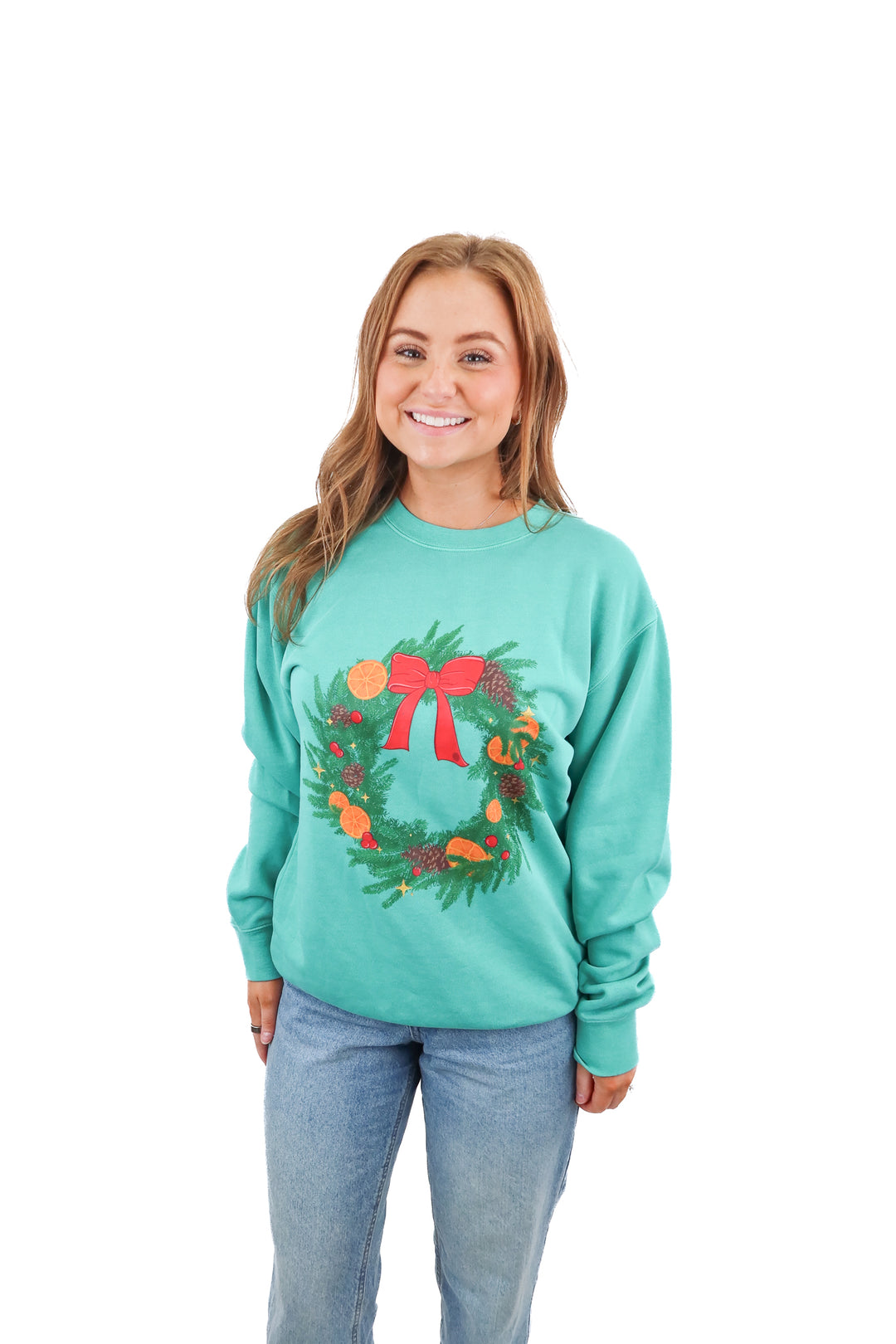 living fully green wreath xmas crewneck (s; retail $80)