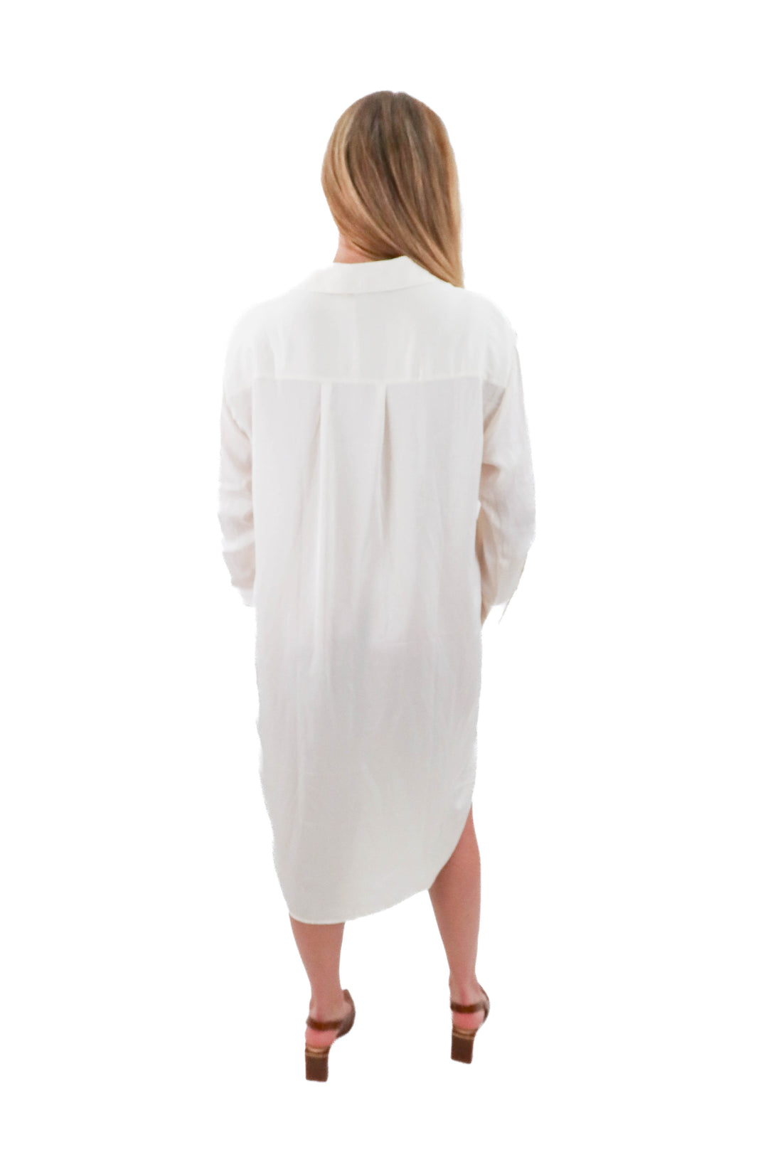 h&m cream satin buttondown dress (l)